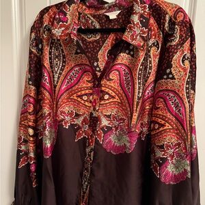 Brown and paisley print blouse by Monsoon in the UK size 18